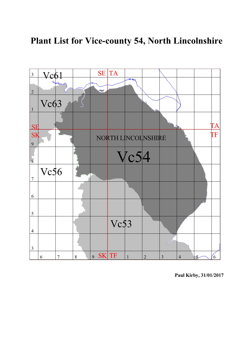 Plant List for VC54, North Lincolnshire