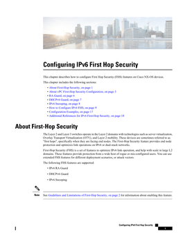 Configuring Ipv6 First Hop Security