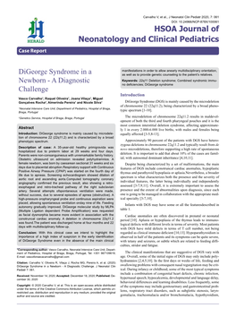 Digeorge Syndrome in a Newborn - a Diagnostic Challenge