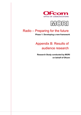 Radio – Preparing for the Future Phase 1: Developing a New Framework