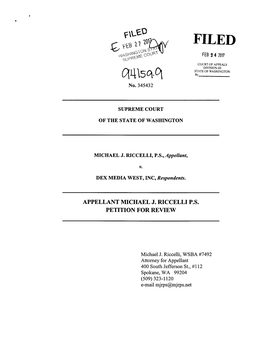 Appellant Michael J. Riccelli P.S. Petition for Review