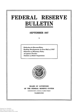 Federal Reserve Bulletin September 1937