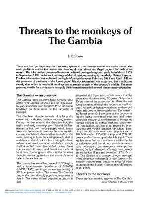 Threats to the Monkeys of the Gambia