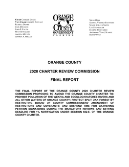 Orange County Charter Review Commission Final Report