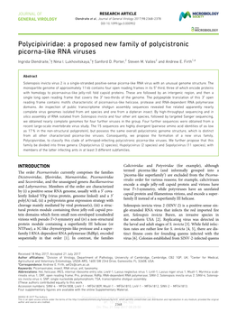 A Proposed New Family of Polycistronic Picorna-Like RNA Viruses