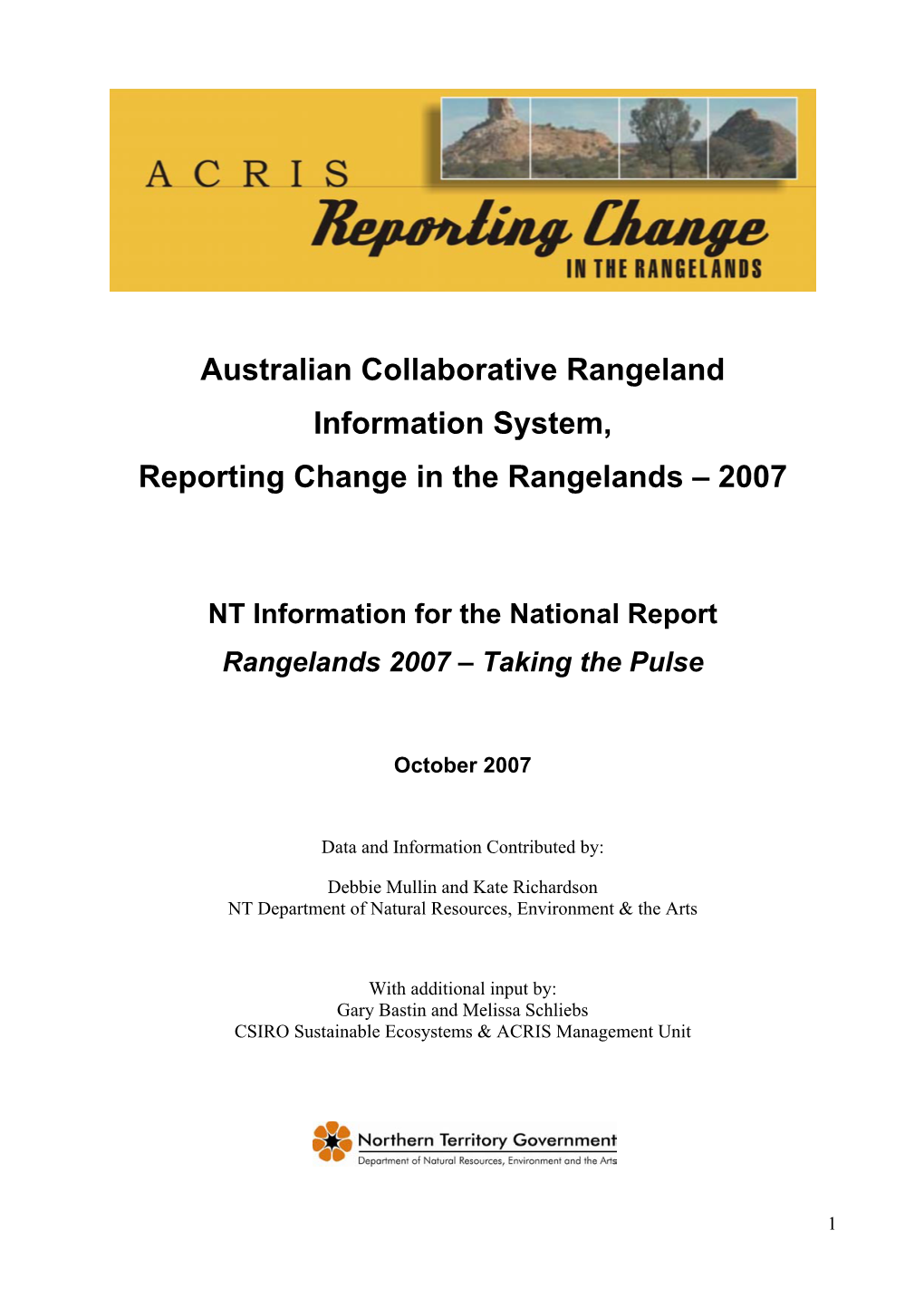 NT Reporting Change in the Rangelands (PDF