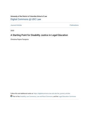 A Starting Point for Disability Justice in Legal Education