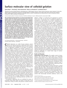 Surface Molecular View of Colloidal Gelation