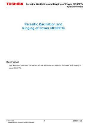 Parasitic Oscillation and Ringing of Power Mosfets Application Note