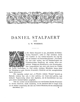 DANIEL STALPAERT DOOR A. W. WEISSMAN. LS Dr. GEORG