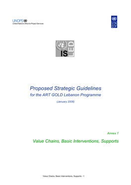 Proposed Strategic Guidelines for the ART GOLD Lebanon Programme