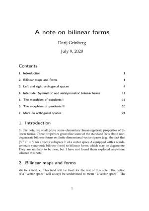 A Note on Bilinear Forms
