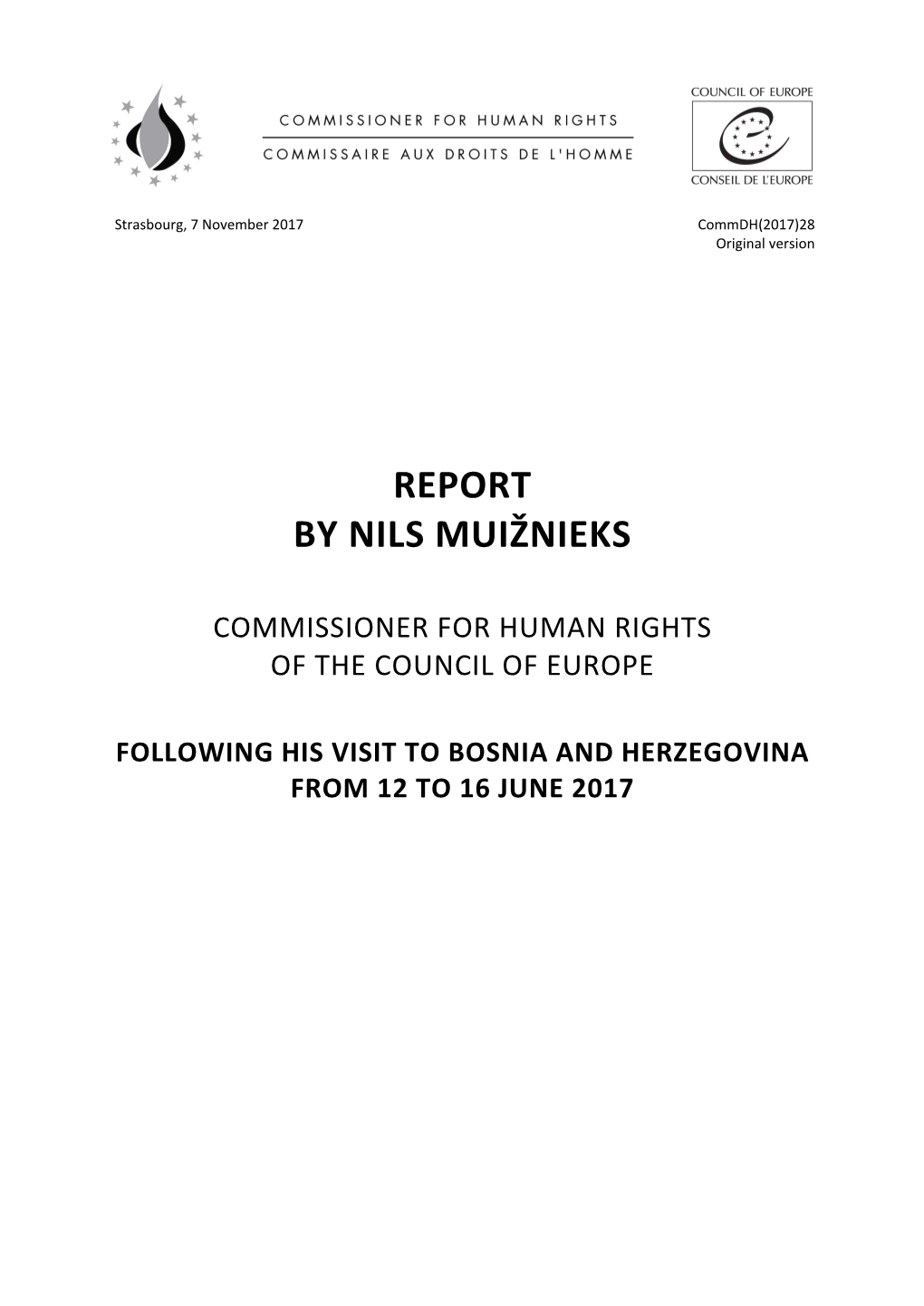 Draft Report Visit to Bosnia