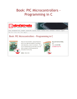 PIC Microcontrollers - Programming in C Table of Contents