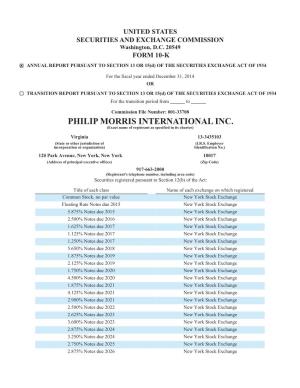 PM 12.31.2014 Form 10K Wrap (Incl F/S & MD&A)