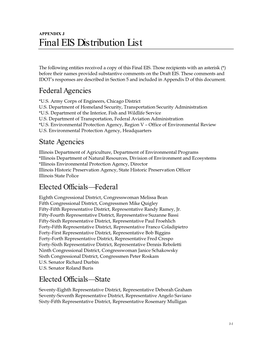 Final EIS Distribution List