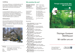 Thüringer Forstamt Mühlhausen Wir Stellen Uns