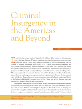 Criminal Insurgency in the Americas and Beyond