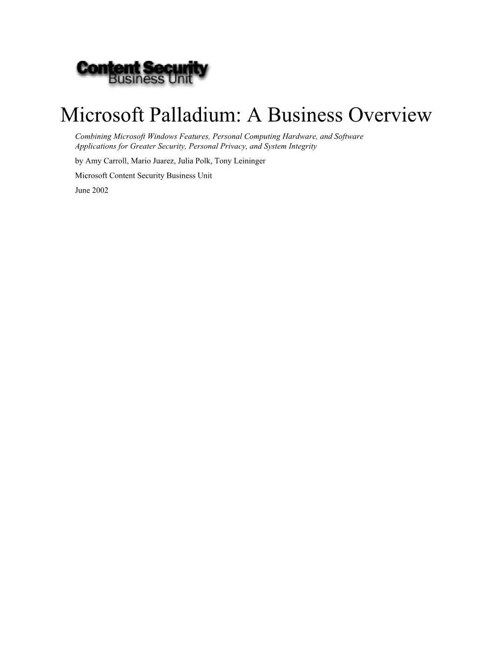 Microsoft Palladium