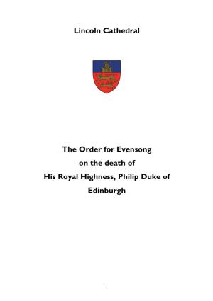 Evensong on the Death of Duke of Edinburgh