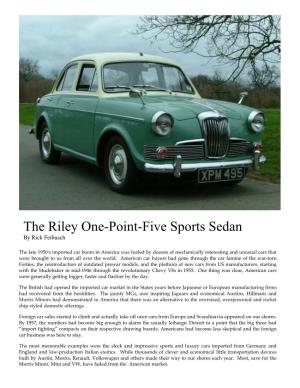The Riley One-Point-Five Sports Sedan by Rick Feibusch