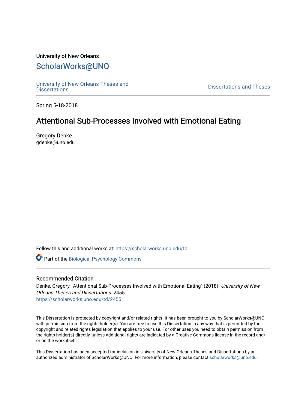 Attentional Sub-Processes Involved with Emotional Eating