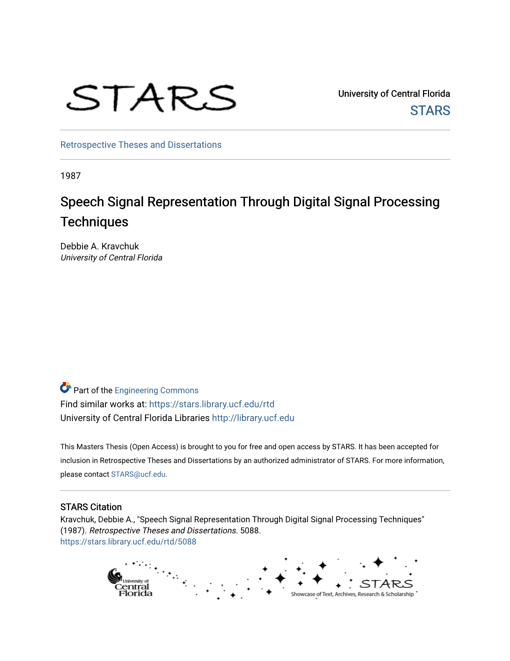 Speech Signal Representation Through Digital Signal Processing Techniques