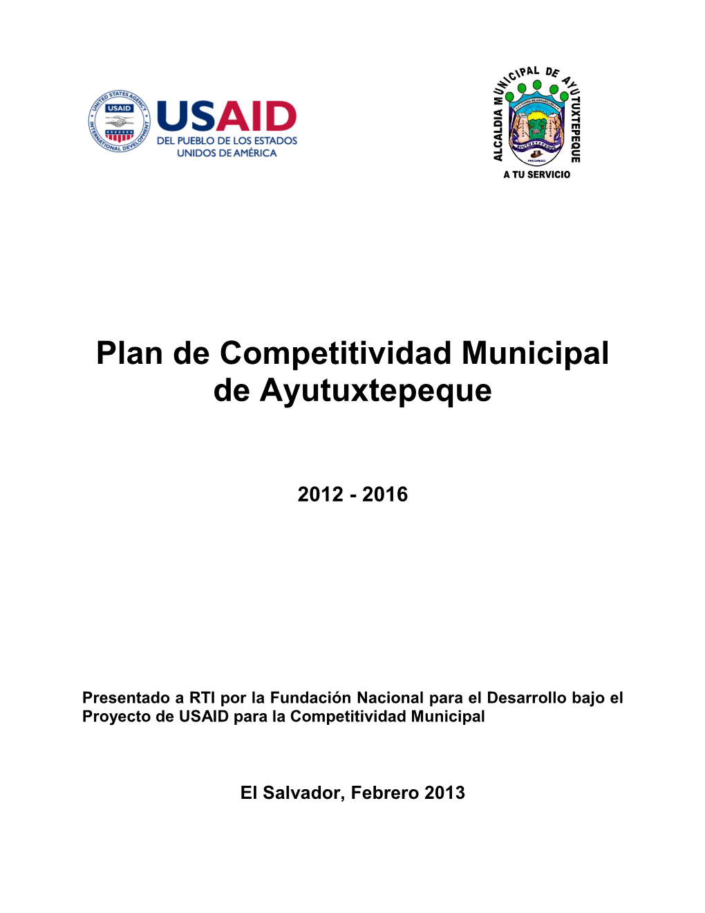 Plan De Competitividad Municipal De Ayutuxtepeque