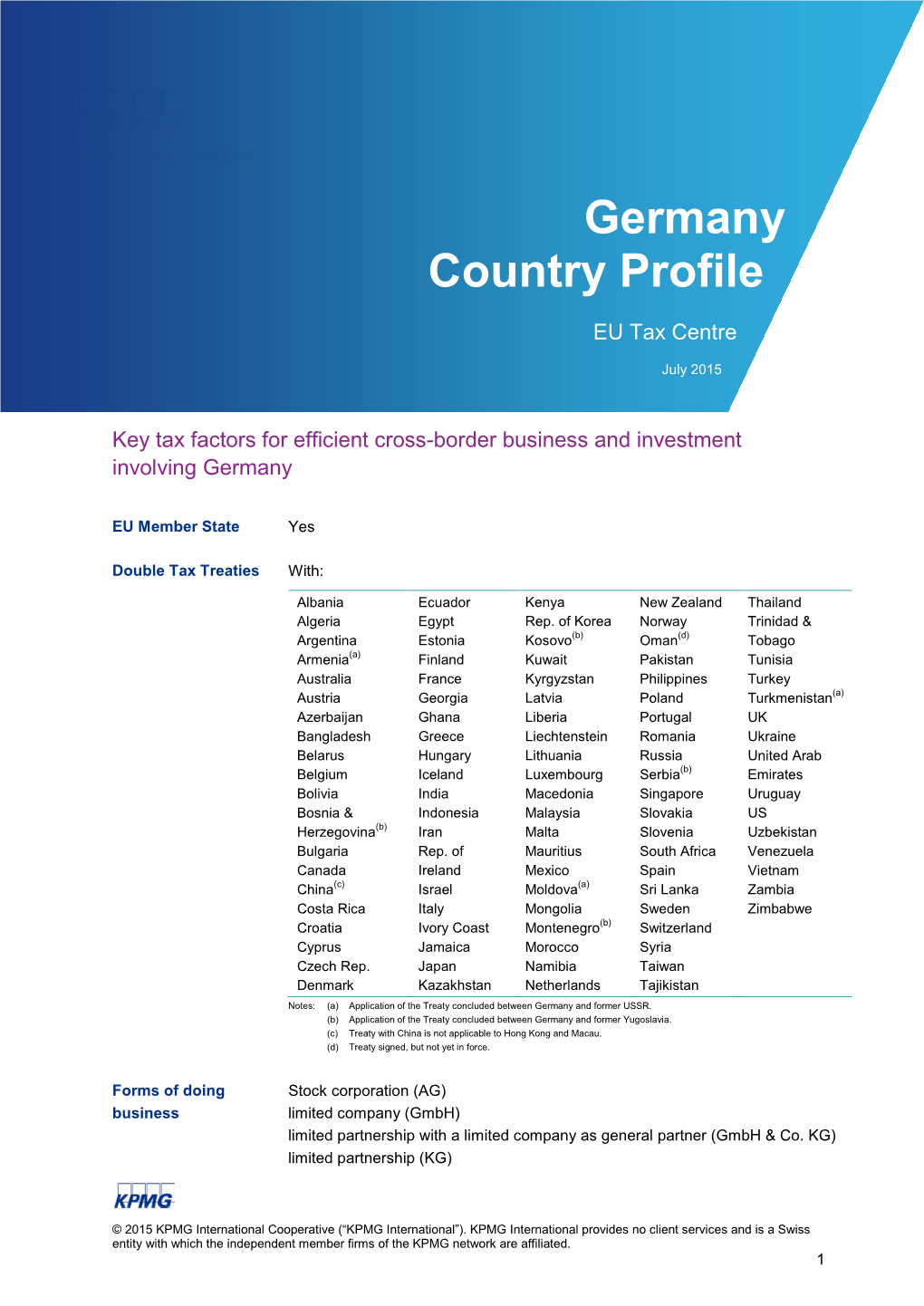 Country Profile Germany 2015