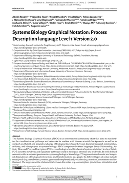 Systems Biology Graphical Notation: Process Description Language Level 1