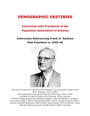 Interviews Referencing Frank H. Hankins PAA President in 1945-46