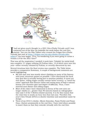 2021 Giro Virtuale Ride Report 210602
