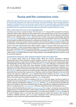 Russia and the Coronavirus Crisis