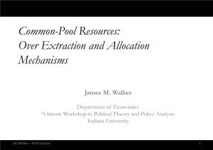 Common-Pool Resources: Over Extraction and Allocation Mechanisms