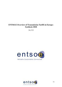 ENTSO-E Overview of Transmission Tariffs in Europe: Synthesis 2018