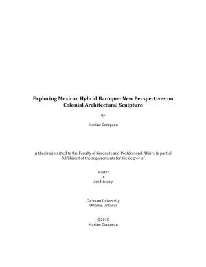 Exploring Mexican Hybrid Baroque: New Perspectives on Colonial Architectural Sculpture