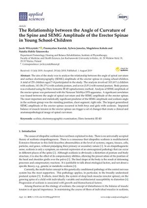 The Relationship Between the Angle of Curvature of the Spine and SEMG Amplitude of the Erector Spinae in Young School-Children