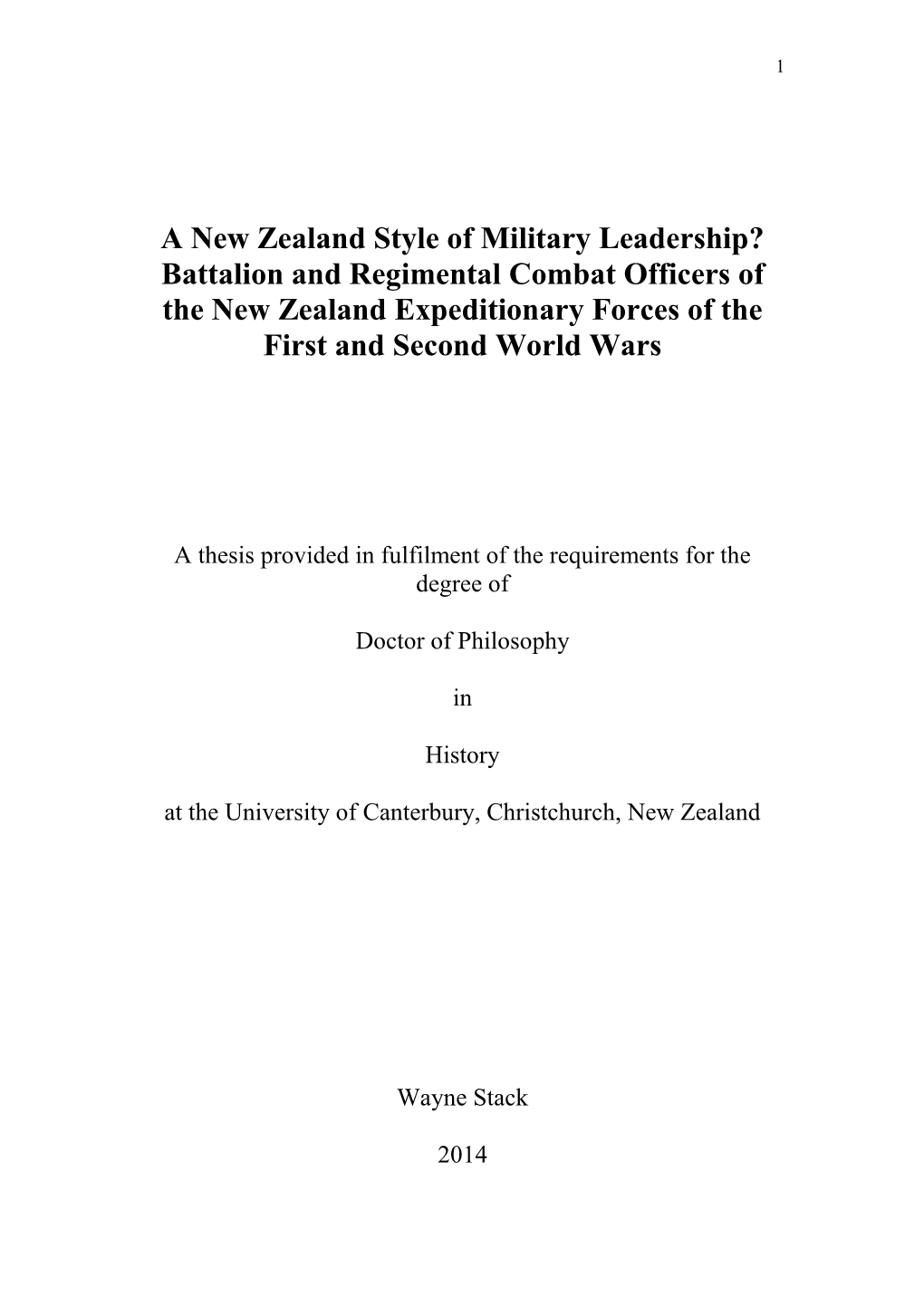 The New Zealand Army Officer Corps, 1909-1945