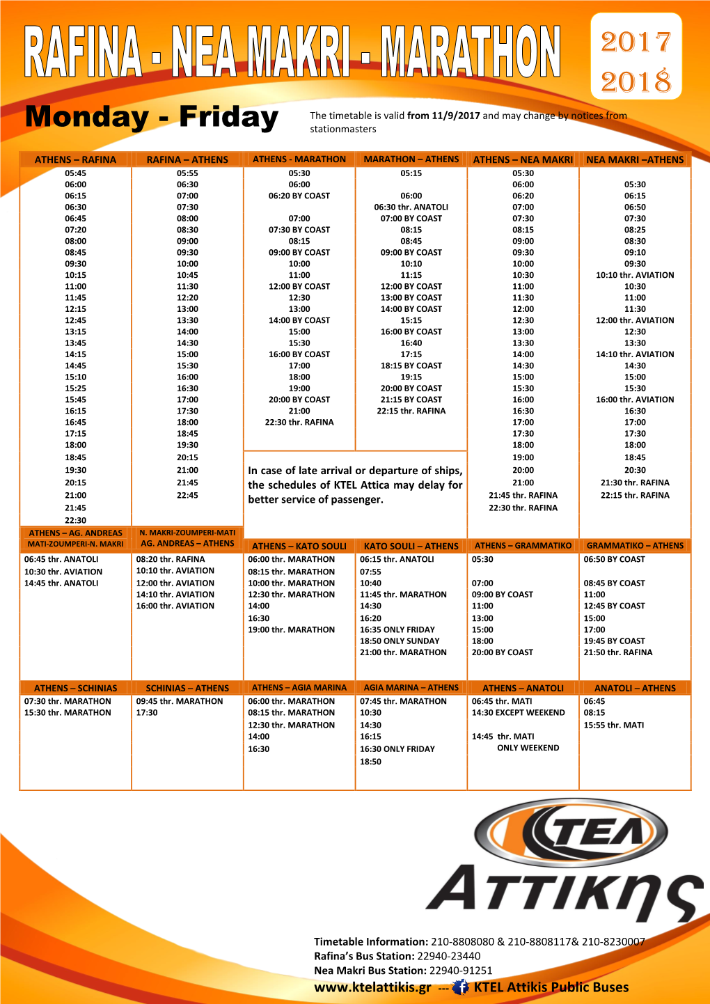 Monday - Friday Stationmasters