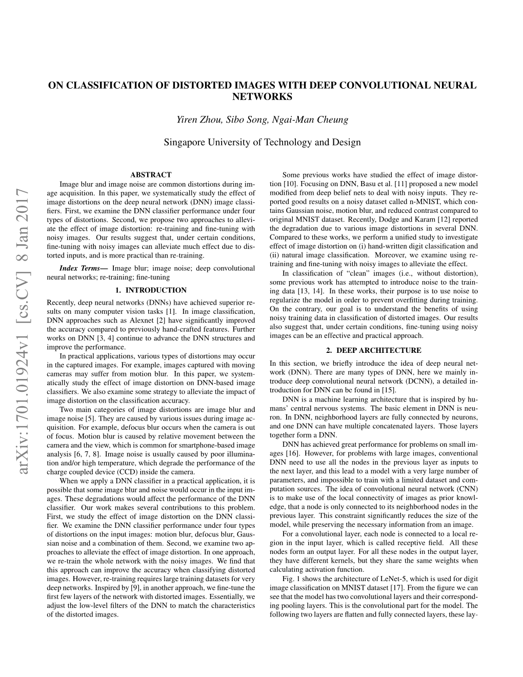 Arxiv:1701.01924V1 [Cs.CV] 8 Jan 2017 Charge Coupled Device (CCD) Inside the Camera