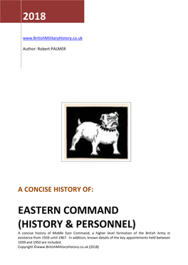 2018 Eastern Command (History & Personnel)