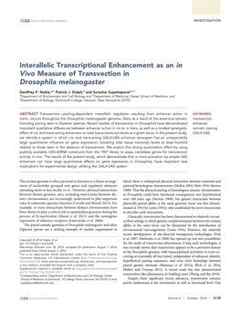 Interallelic Transcriptional Enhancement As an in Vivo Measure of Transvection in Drosophila Melanogaster