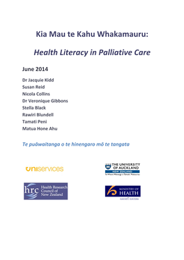 Health Literacy in Palliative Care