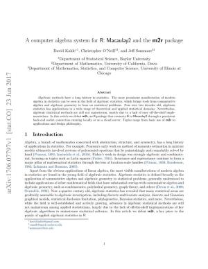 A Computer Algebra System for R: Macaulay2 and the M2r Package