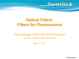 Filters for Fluorescence