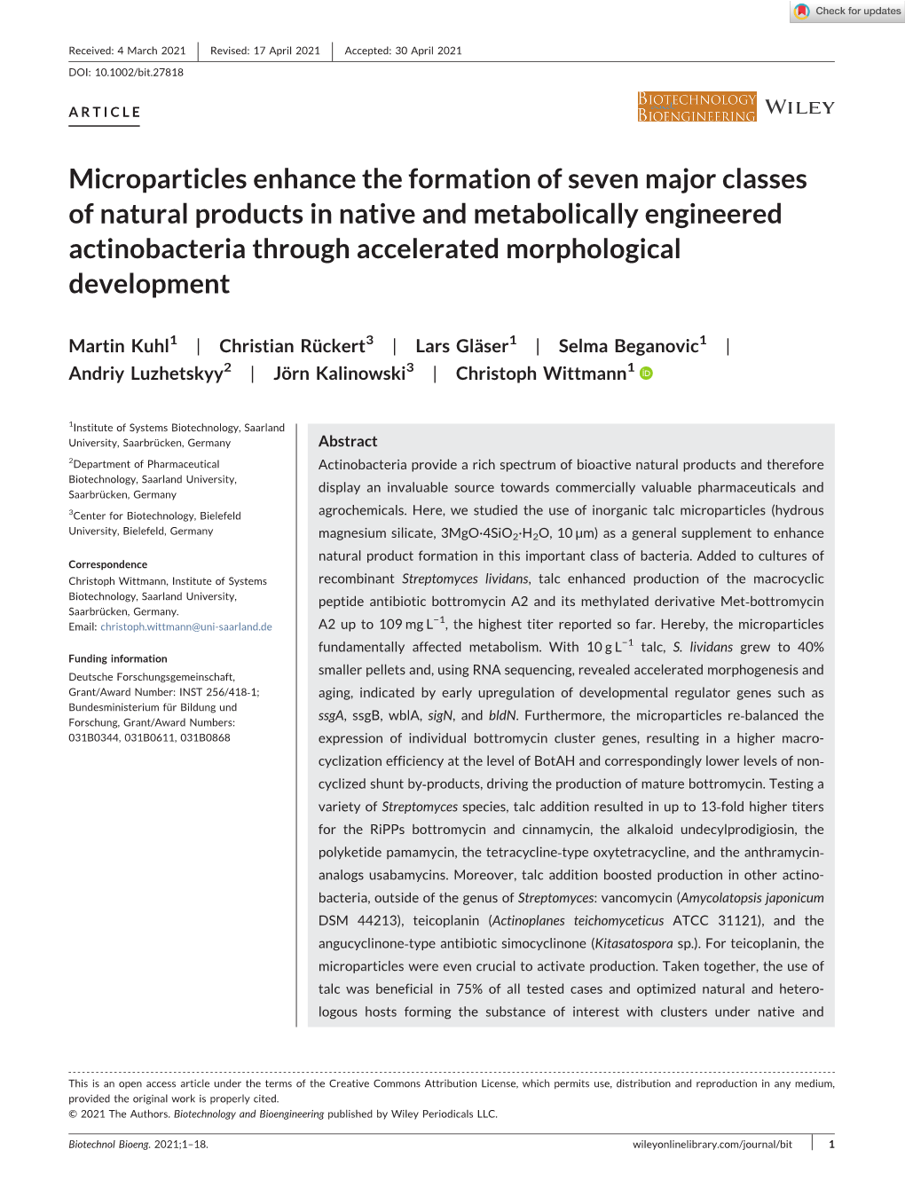 Microparticles Enhance the Formation of Seven Major Classes of Natural