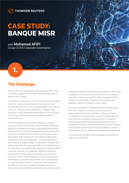 CASE STUDY: BANQUE MISR with Mohamed AFIFI Group CCO & Corporate Governance