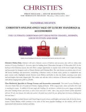 Handbag Heaven Christie's Online-Only Sale of Luxury