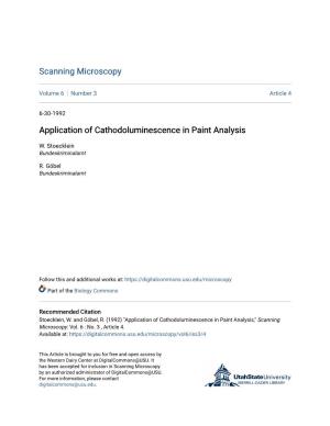 Application of Cathodoluminescence in Paint Analysis