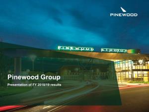 Pinewood Group Presentation of FY 2018/19 Results Important Notice